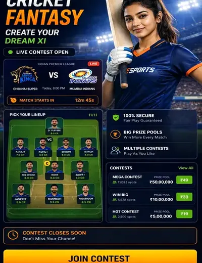My77game (my77 game) fantasy cricket & matchday visual 3